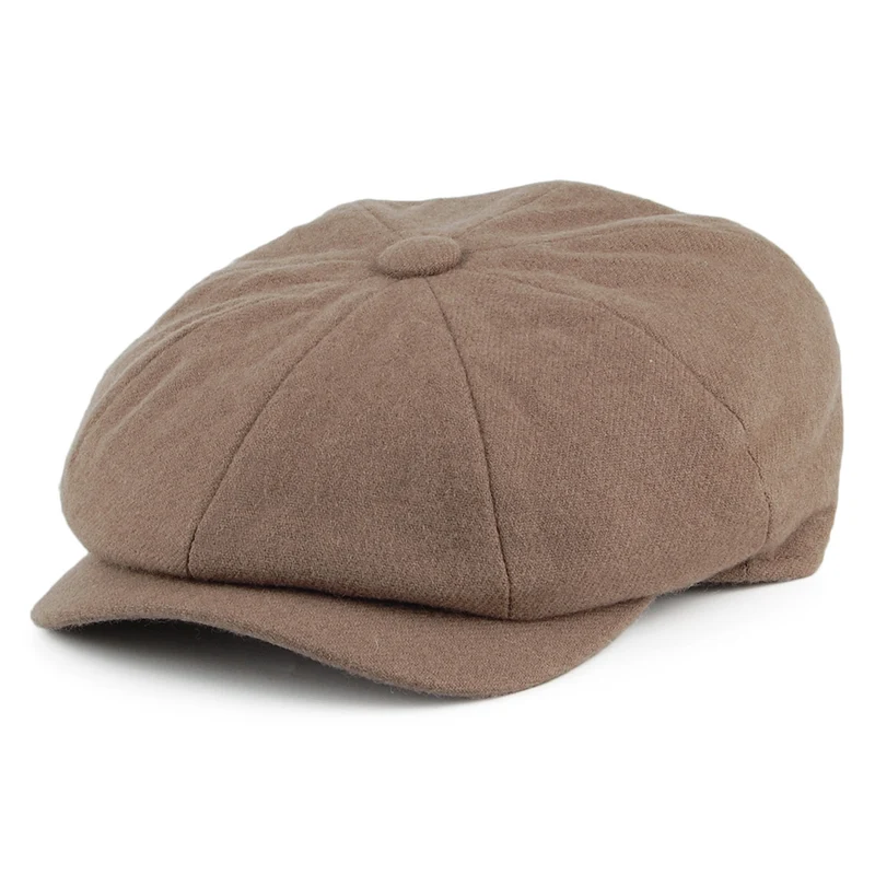 Casquette Gavroche en Satin de Laine Joshua Ellis beige sable clair CHRISTYS