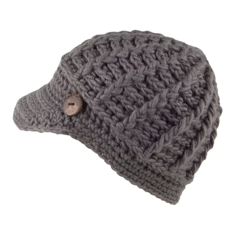 Bonnet à Visière Tricot gris SCALA