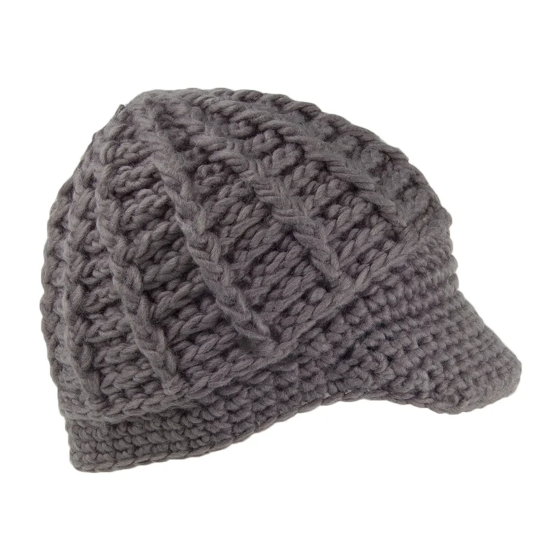 Bonnet à Visière Tricot gris SCALA