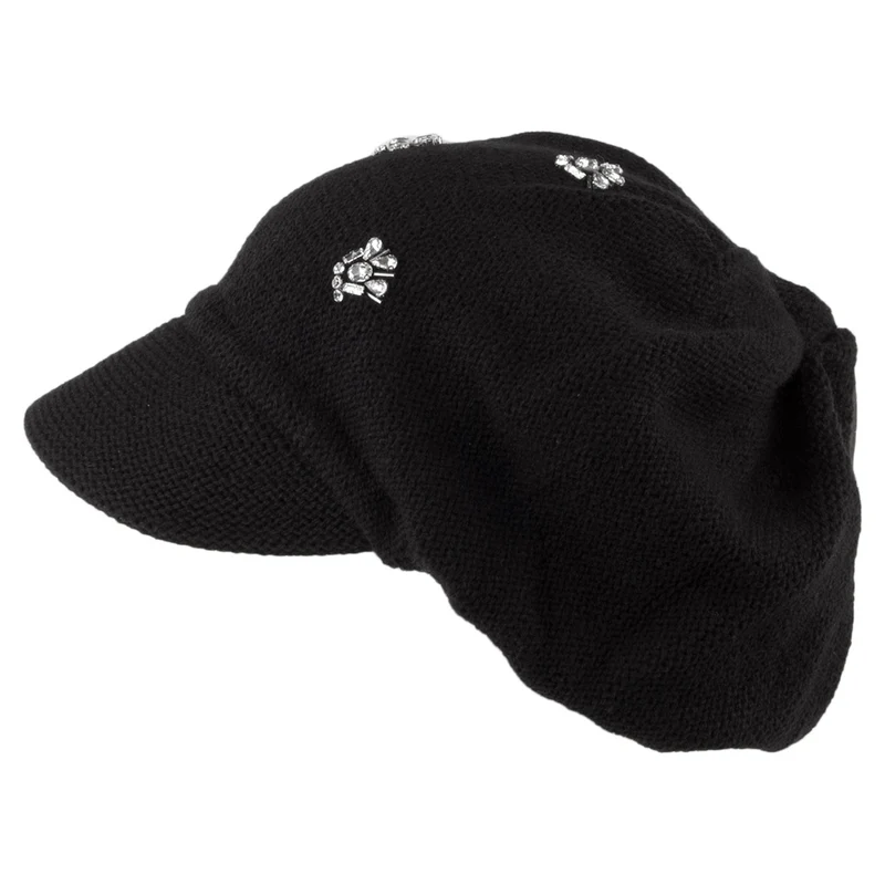 Casquette Gavroche avec Strass noir SCALA