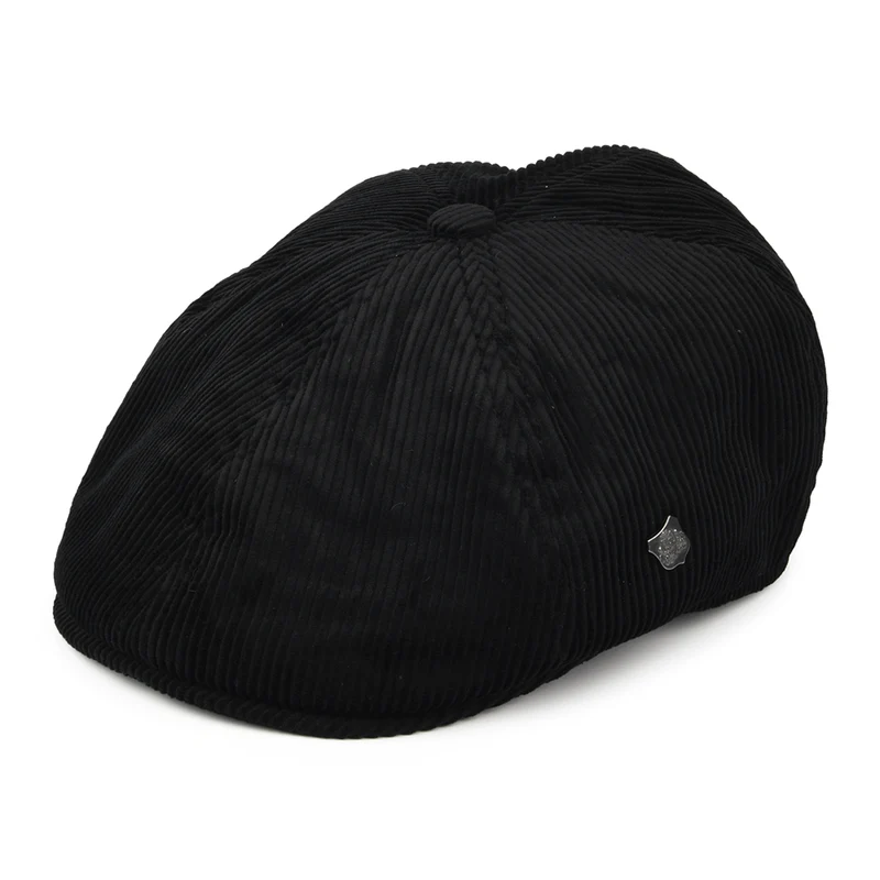 Casquette Gavroche en Velours Côtelé Hudson noir FAILSWORTH