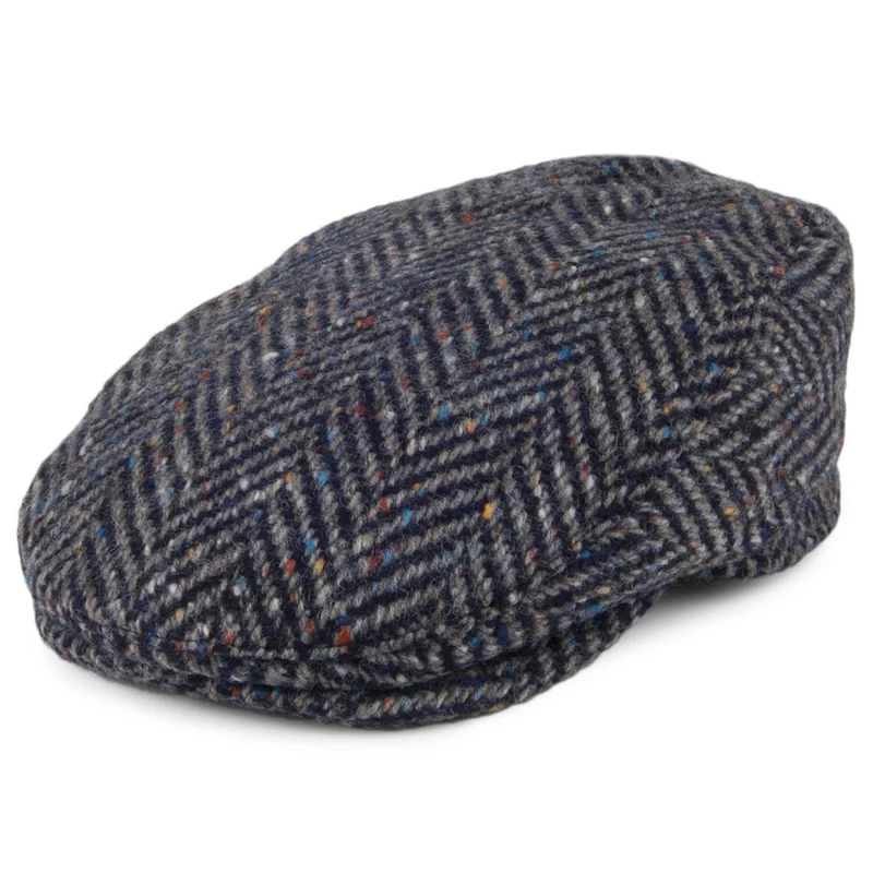 Casquette Plate en Tweed du Donegal Longford mélange de gris FAILSWORTH
