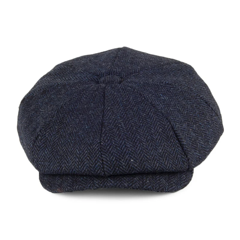 Casquette Gavroche en Tweed à Chevrons Country bleu marine CHRISTYS