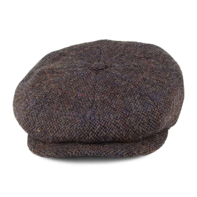 Casquette Gavroche en HARRIS TWEED Birdseye gris-marron CITY SPORT