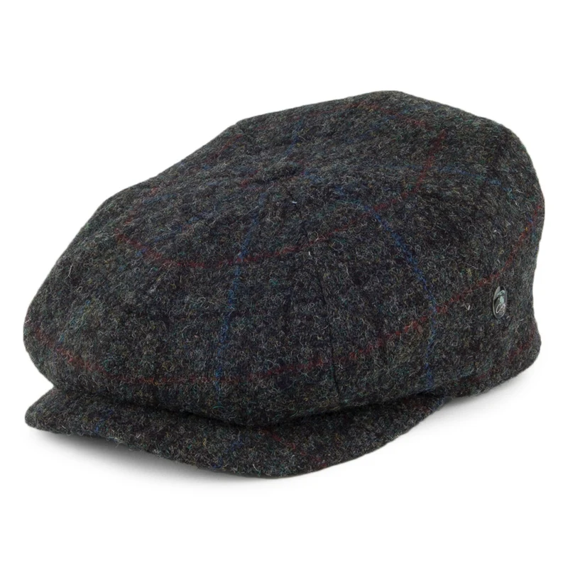 Casquette Gavroche en HARRIS TWEED anthracite CITY SPORT