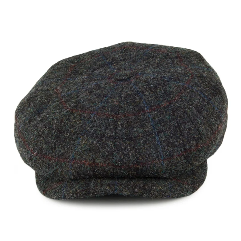 Casquette Gavroche en HARRIS TWEED anthracite CITY SPORT