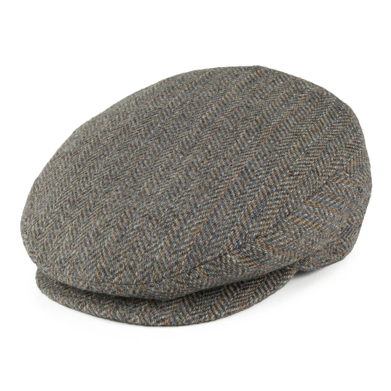 Casquette Plate en Laine à Chevrons et Rayures Lord mélange de gris BAILEY