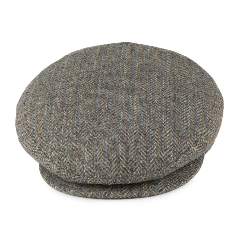 Casquette Plate en Laine à Chevrons et Rayures Lord mélange de gris BAILEY