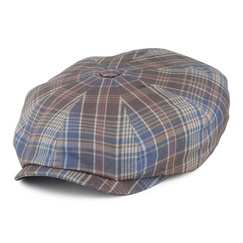 Casquette Gavroche à Carreaux bleu-gris STETSON