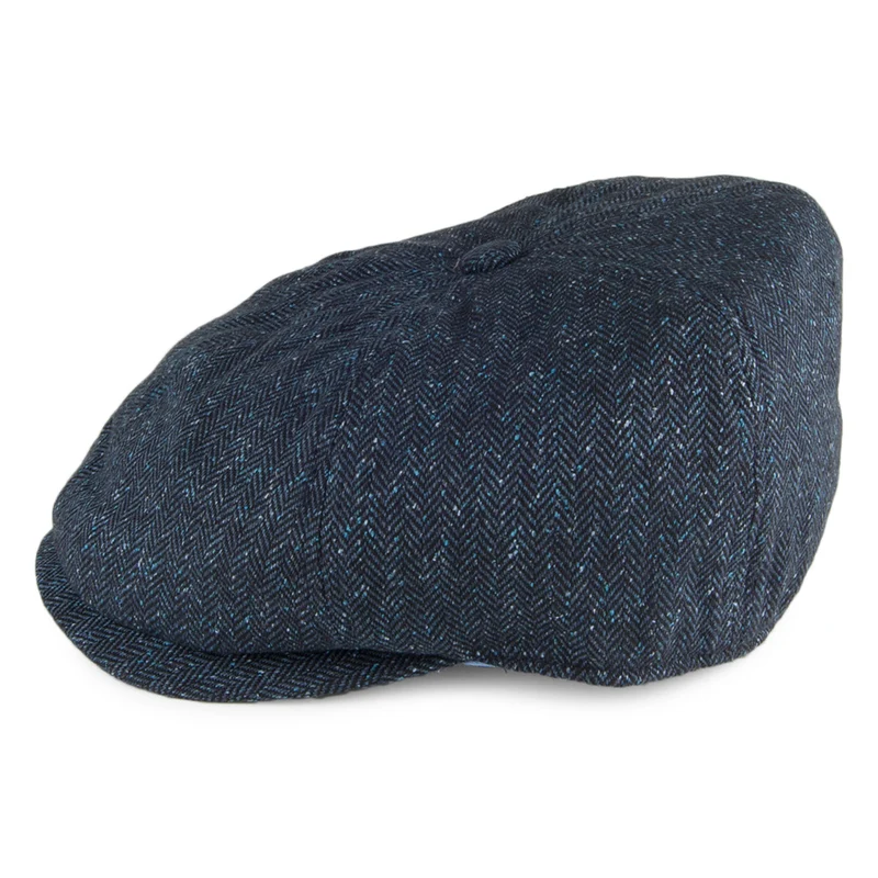 Casquette Gavroche en Soie Mélangée Hudson bleu FAILSWORTH