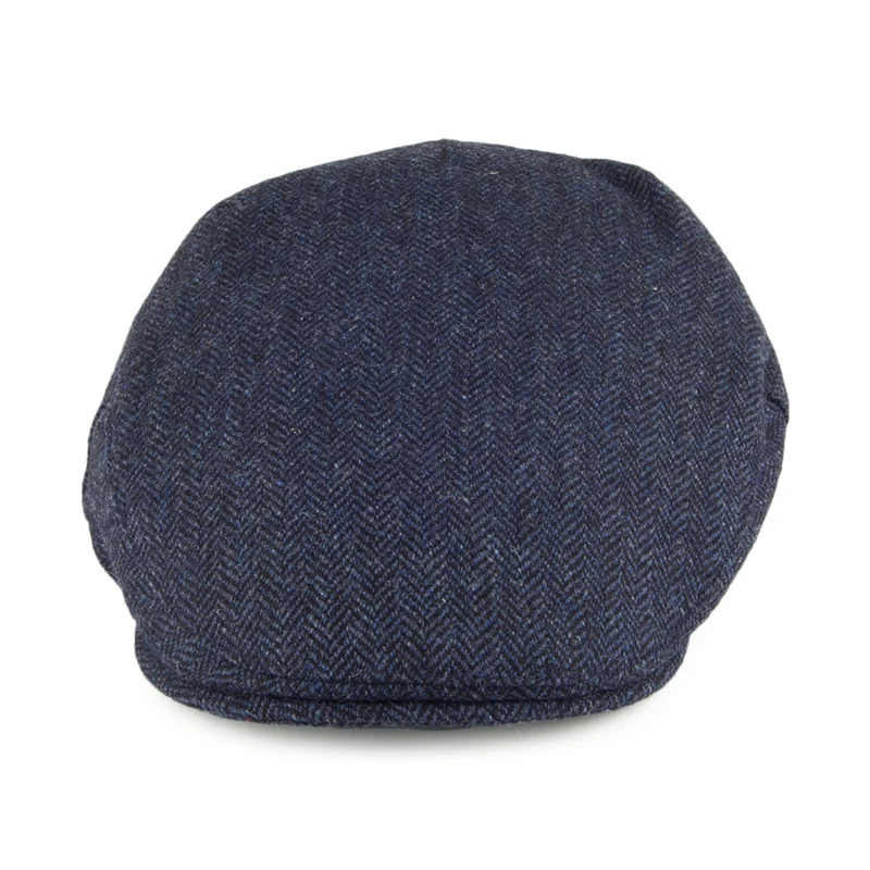 Casquette Plate en Tweed à Chevrons Balmoral Country bleu marine CHRISTYS
