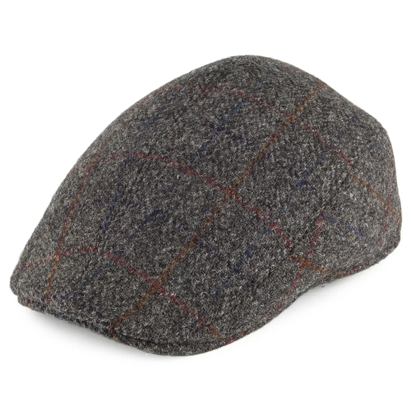 Casquette Plate Ascot en HARRIS TWEED gris CRAMBES