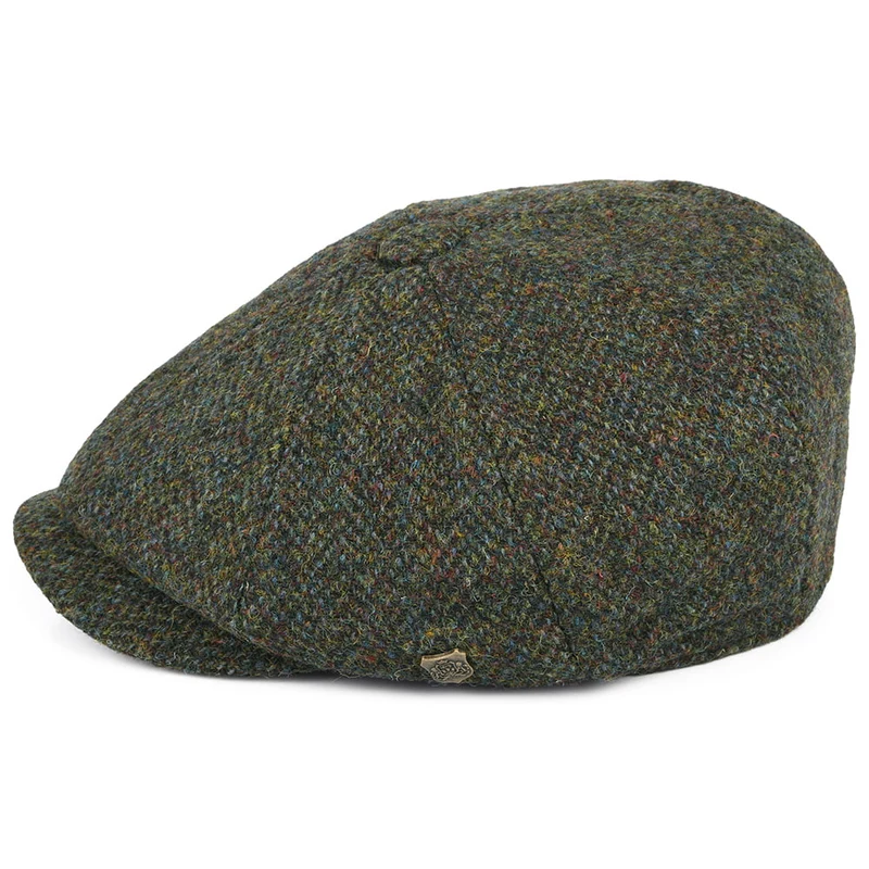 Casquette Gavroche en HARRIS TWEED à Chevrons Carloway forêt FAILSWORTH