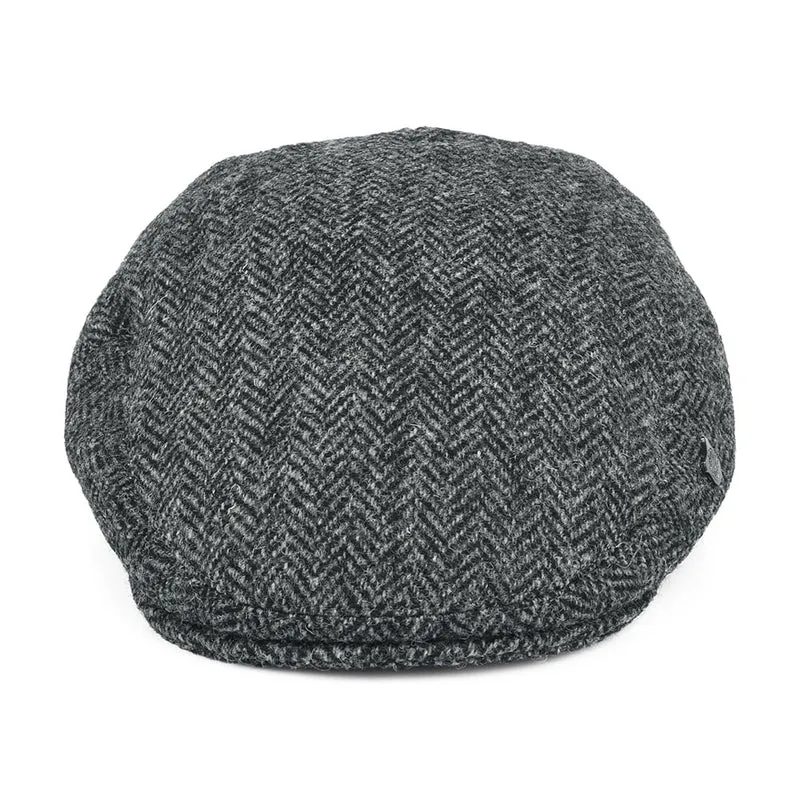 Casquette Plate en HARRIS TWEED à Chevrons Stornoway gris FAILSWORTH