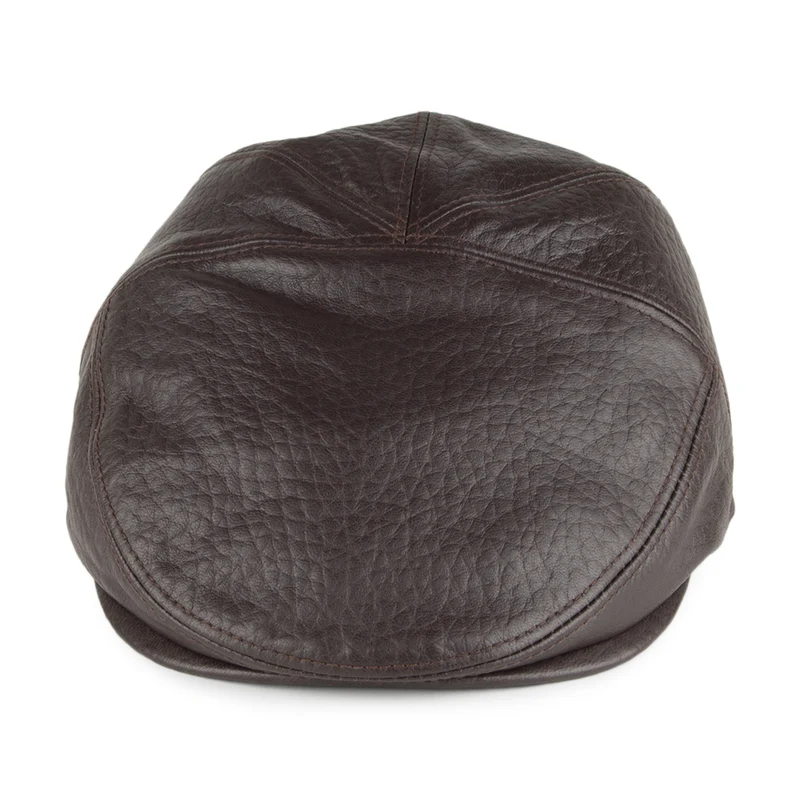 Casquette Plate en Cuir Langham marron foncé BAILEY