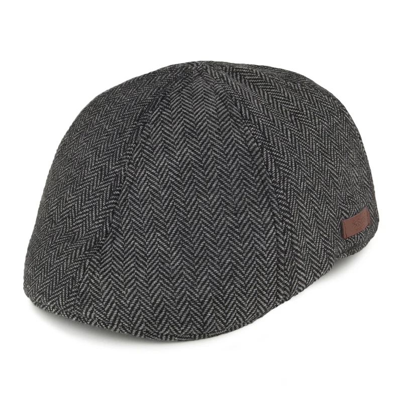 Casquette Plate à étiquette marron à Chevrons Bec-de-Canard Mr. Mitchell noir BARTS