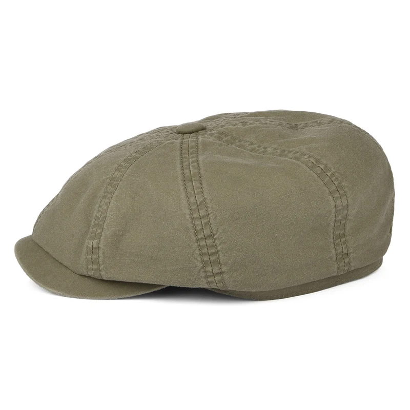 Casquette Gavroche en Coton Bio Délavé Hatteras olive STETSON