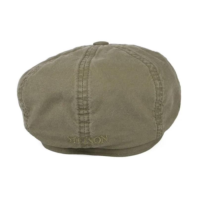 Casquette Gavroche en Coton Bio Délavé Hatteras olive STETSON
