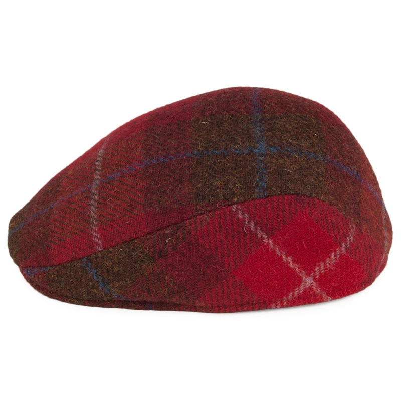 Casquette Ascot en HARRIS TWEED bordeaux CRAMBES
