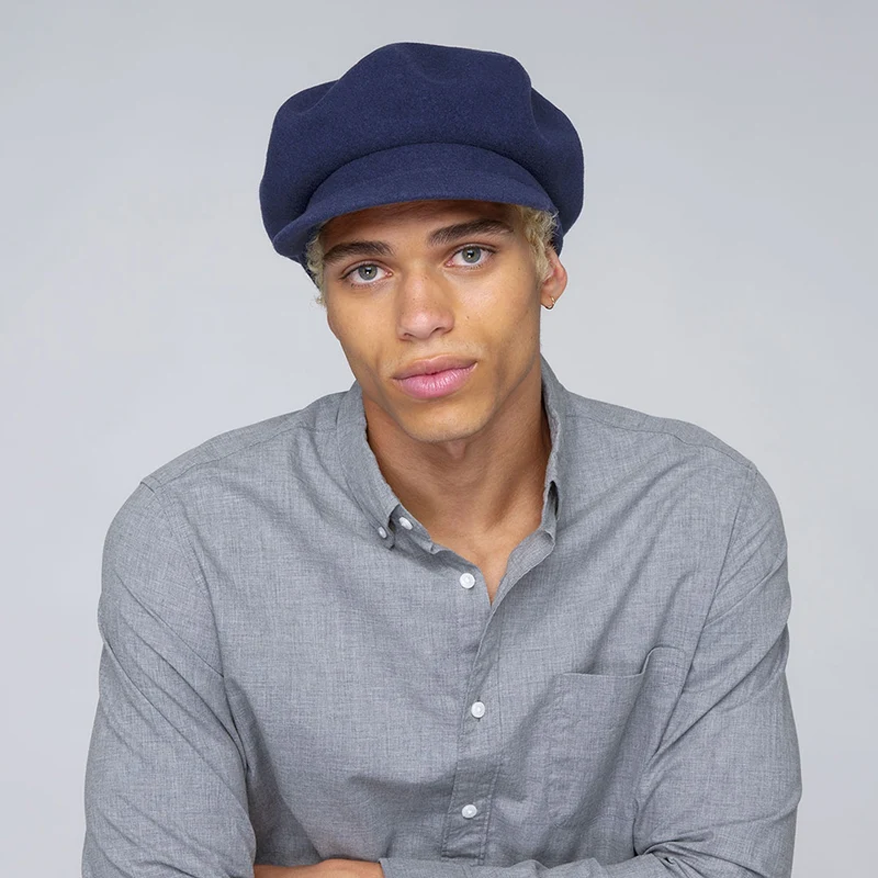 Casquette Gavroche en Laine Spitfire bleu marine KANGOL