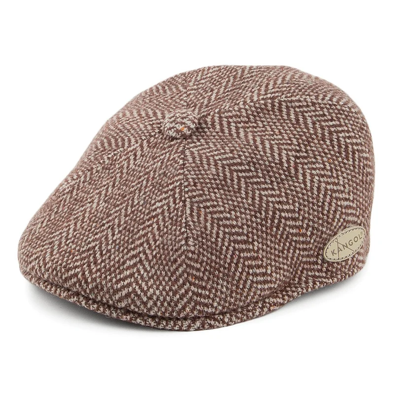 Casquette Plate 507 à Chevrons marron-blanc KANGOL
