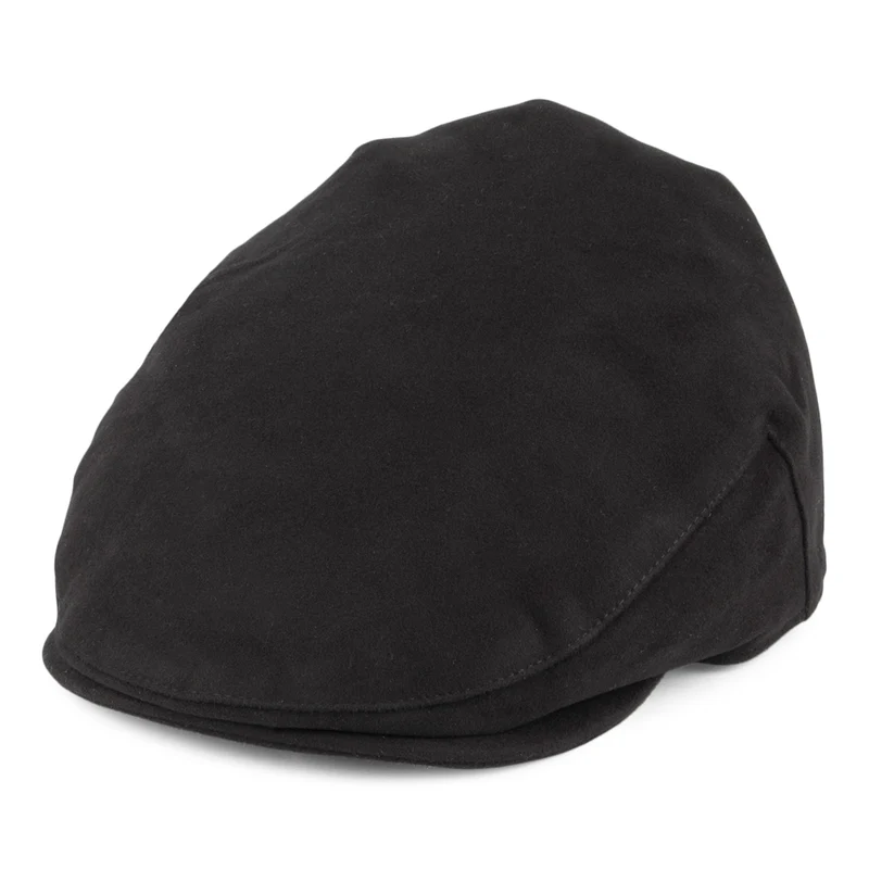 Casquette Plate en Moleskine noir CHRISTYS