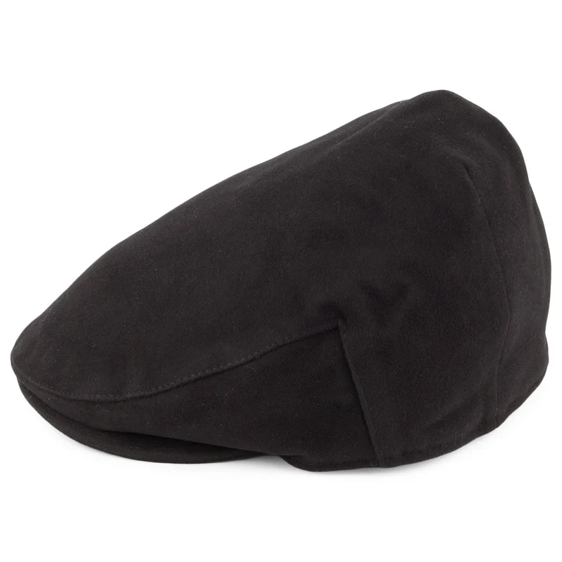 Casquette Plate en Moleskine noir CHRISTYS