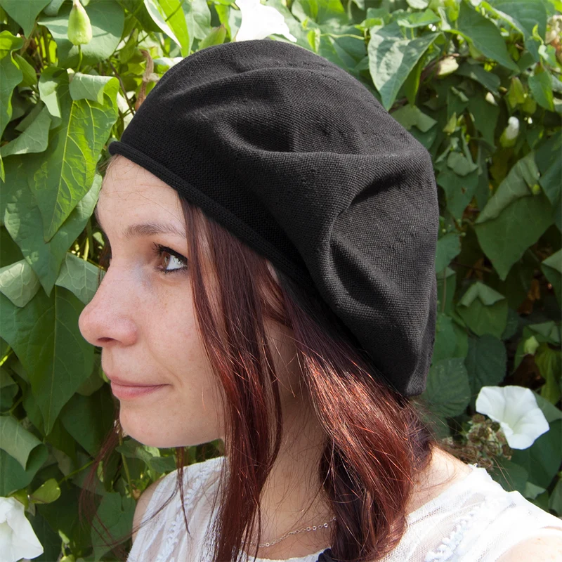 Béret en Coton 29cm de Diamètre noir PARKHURST