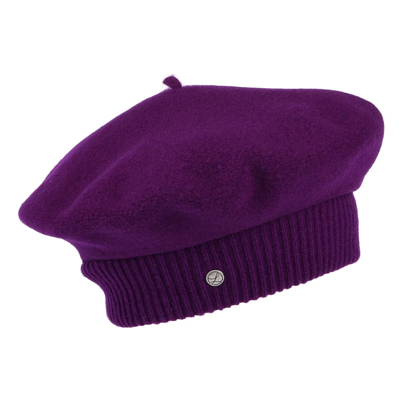 Béret en Laine Mérinos Parisienne prune LAULHÈRE