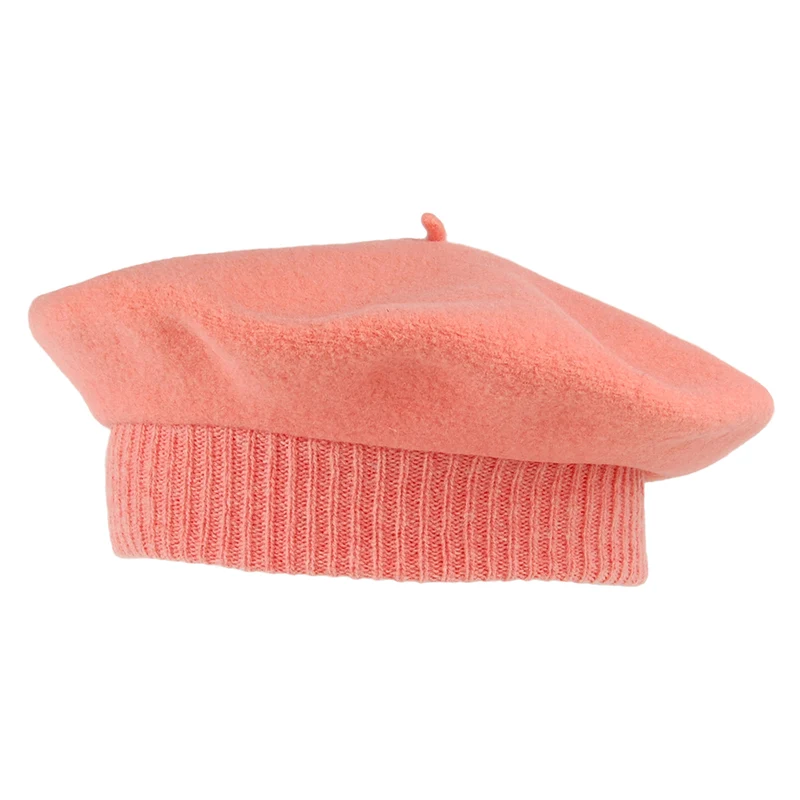 Béret en Laine Mérinos Parisienne corail LAULHÈRE