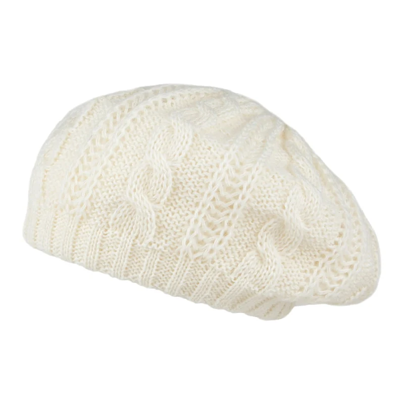 Béret à Torsades blanc hiver WHITELEY