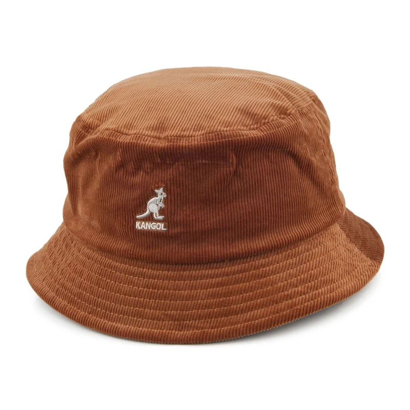 Chapeau Bob en Velours Côtelé marron clair KANGOL