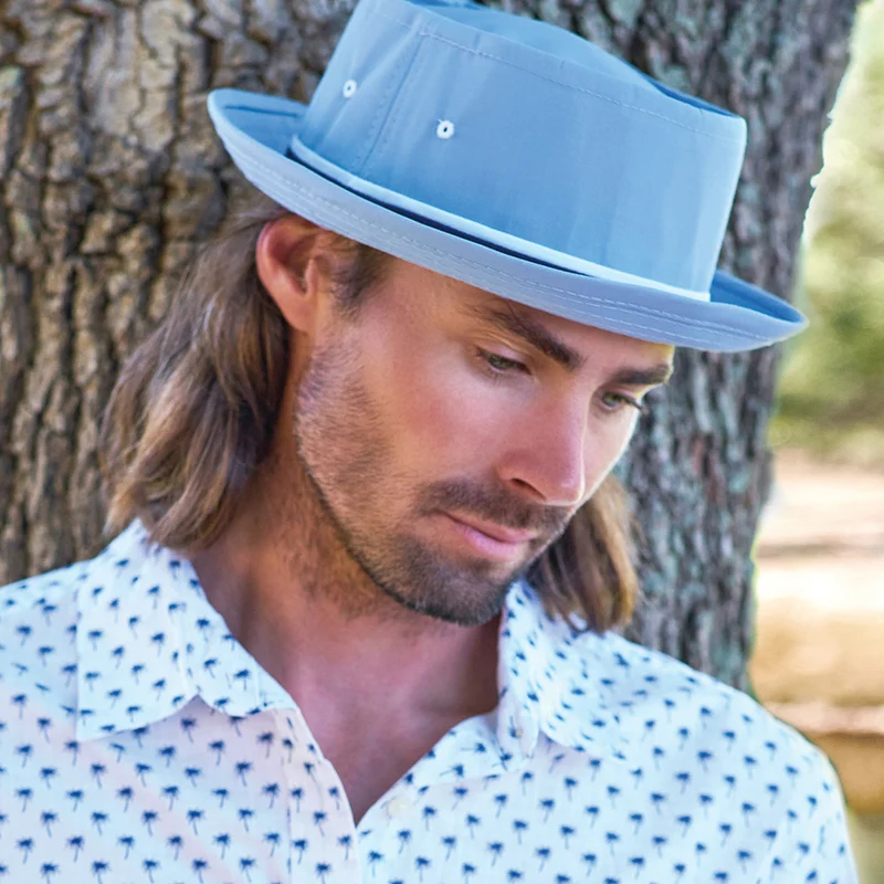 Chapeau Bob Pliable bleu clair DORFMAN-PACIFIC