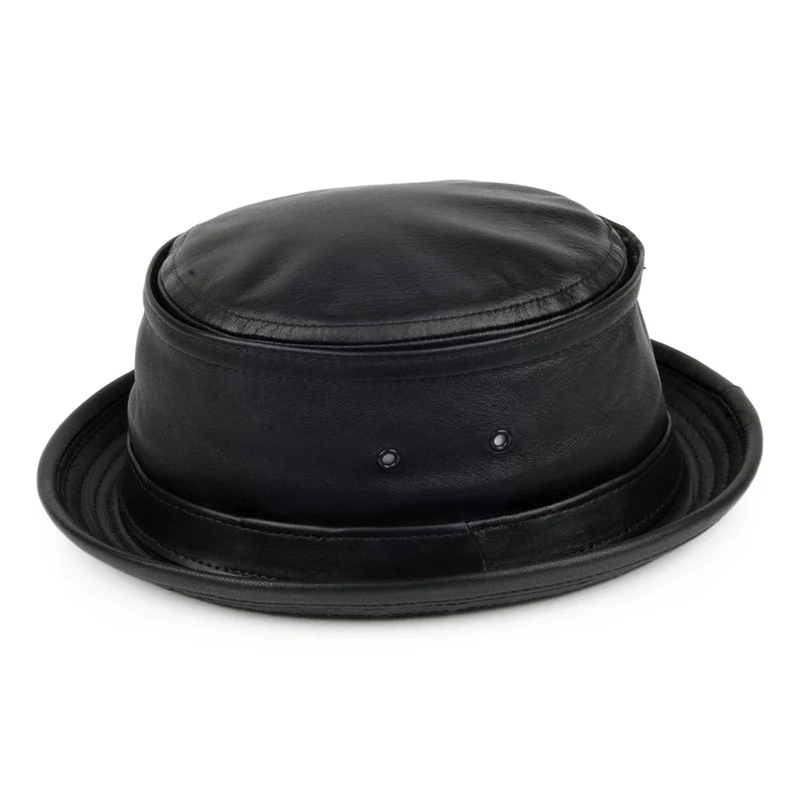 Chapeau Bob en Cuir noir NEW YORK HAT COMPANY