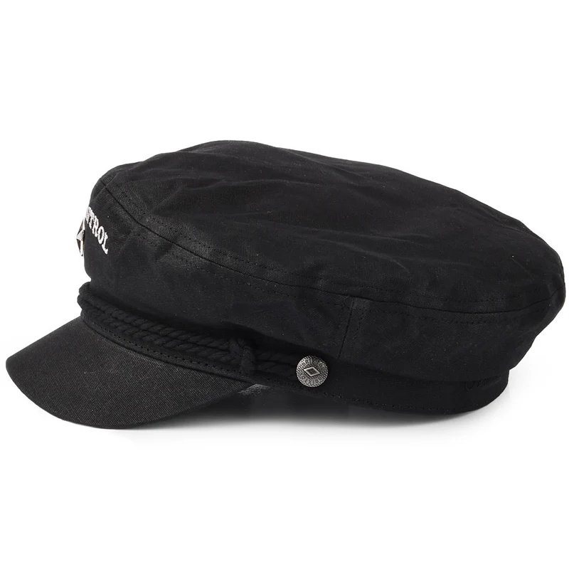 Casquette de Marin en Toile de Coton Cirée Out Of Control Joe Strummer noir BRIXTON