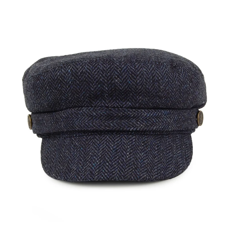 Casquette de Marin en Tweed à Chevrons bleu marine CHRISTYS