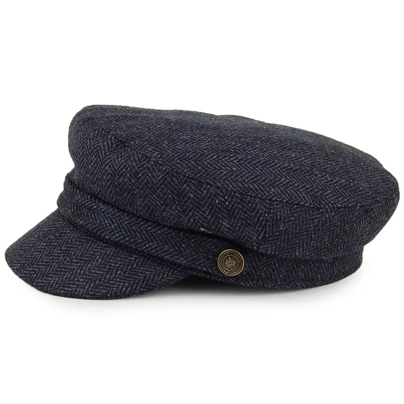 Casquette de Marin en Tweed à Chevrons bleu marine CHRISTYS