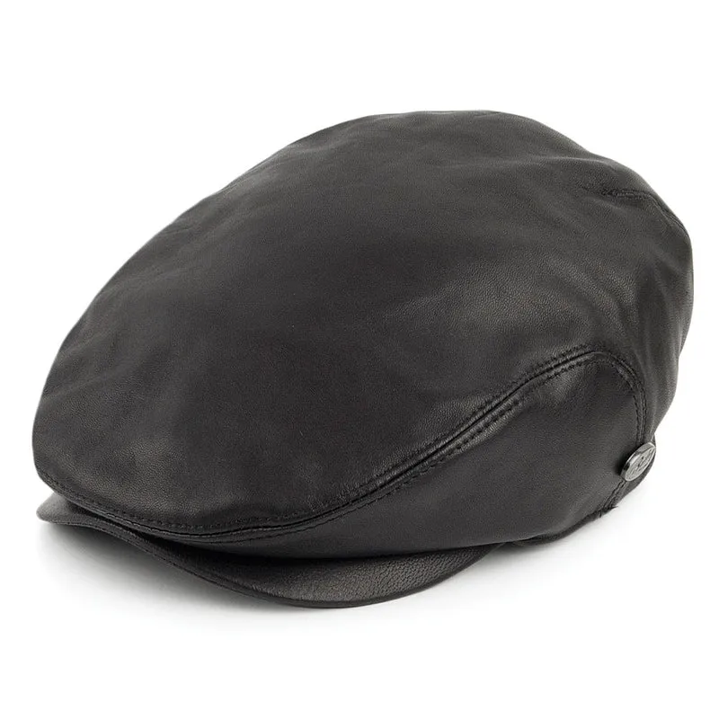 Casquette Plate en Cuir Stockton noir BAILEY