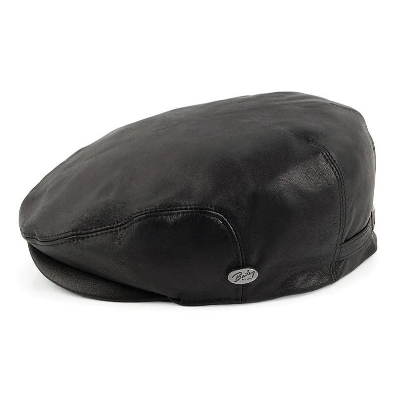 Casquette Plate en Cuir Stockton noir BAILEY