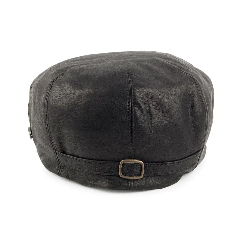 Casquette Plate en Cuir Stockton noir BAILEY