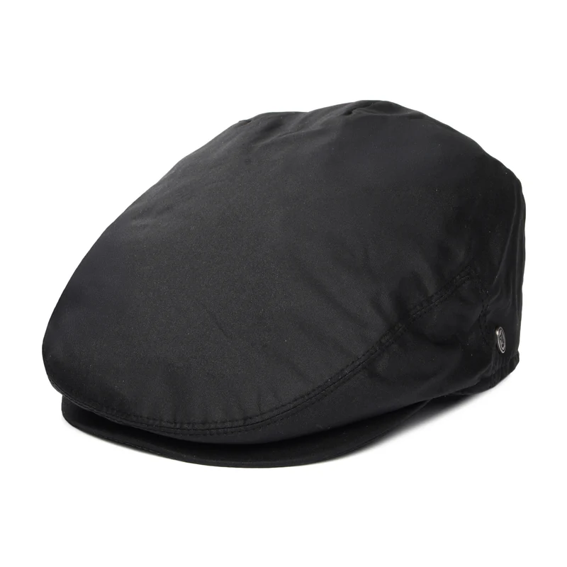 Casquette Plate en Toile Cirée Hydrofuge noir JAXON & JAMES