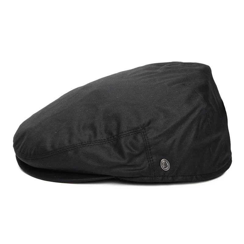 Casquette Plate en Toile Cirée Hydrofuge noir JAXON & JAMES