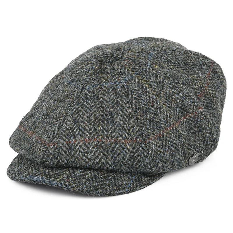 Casquette Gavroche en HARRIS TWEED à Chevrons Carloway mélange de gris FAILSWORTH