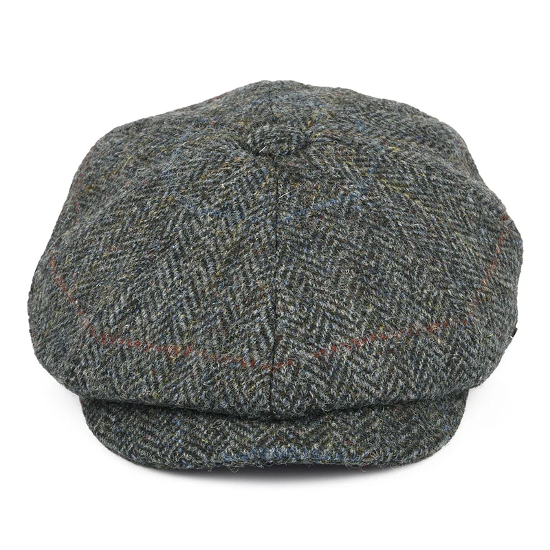 Casquette Gavroche en HARRIS TWEED à Chevrons Carloway mélange de gris FAILSWORTH