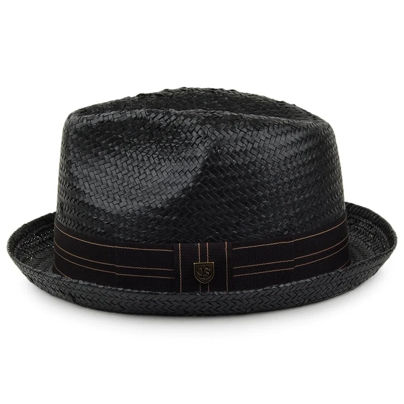 Chapeau Trilby en Paille Castor noir-beige sable BRIXTON