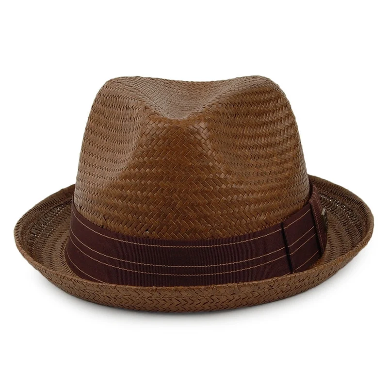Chapeau Trilby en Paille Castor sépia-marron BRIXTON