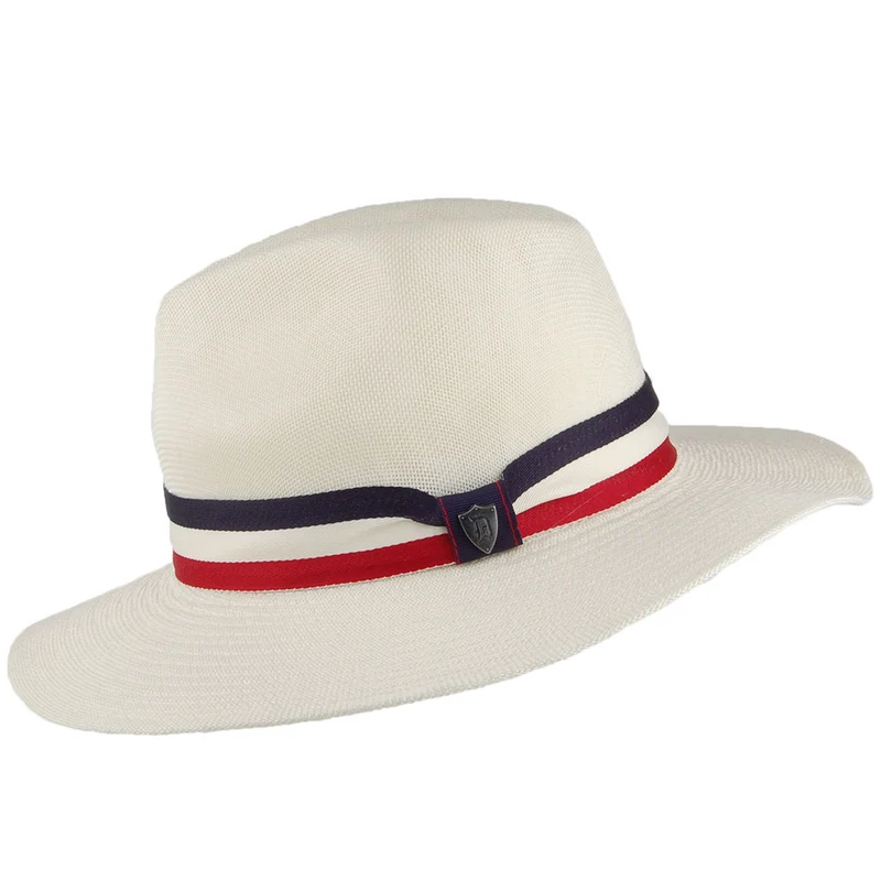 Chapeau Fedora Safari avec Bandeau à Rayures ivoire DORFMAN PACIFIC