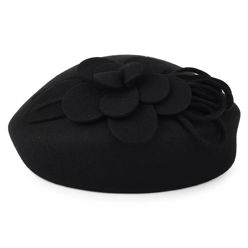 Chapeau Calot à Fleur noir FAILSWORTH