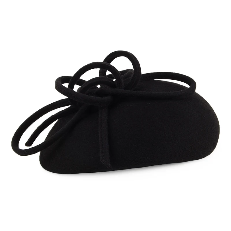 Chapeau Calot en Laine avec Boucles Rosey noir WHITELEY