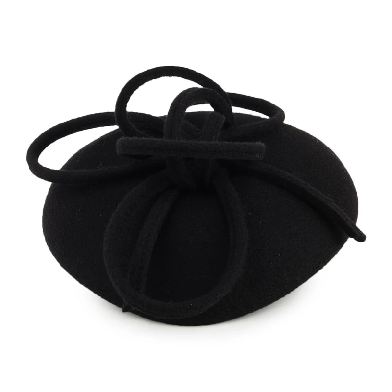 Chapeau Calot en Laine avec Boucles Rosey noir WHITELEY